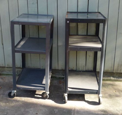 2 NON ADJUSTABLE ( ONE  40&#034; &amp; ONE 43&#034;) AV/EQUIPMENT CARTS