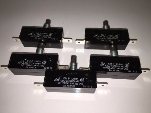Lot Of 5 Cherry E14 P Switch Pushbutton 25A 125/250Vac 48VDC Black