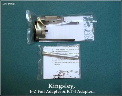 Kingsley Machine  ( E-Z Foil Adapter &amp; KT-4 Adapter ) Hot Foil Stamping Machine