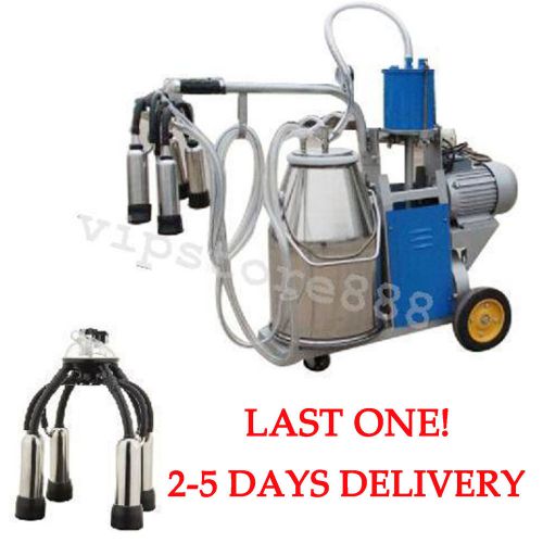 US Electric Milking Machine Milker For form Cows Bucket 25L 304 Stainless Last 1
