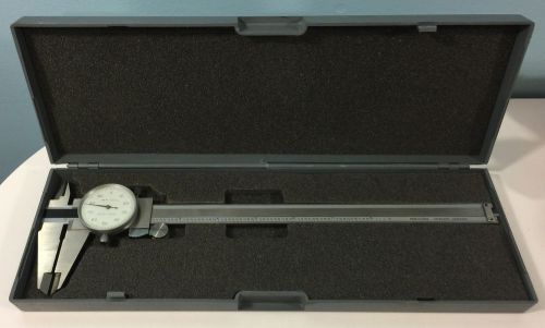 0-150mm Metric Shock Proof 0-0 Dial Caliper White Face 0.02mm