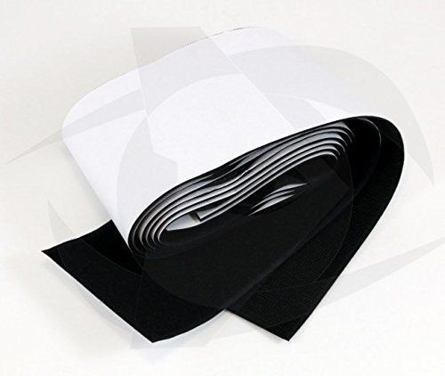 Hook &amp; Loop Tape with Adhesive Backing - BLACK 75mm x 1m Industrial Strength! to