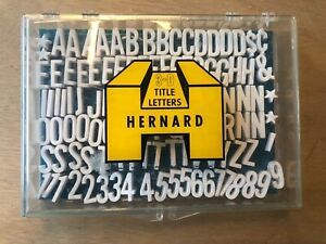 VINTAGE HERNARD 3-D TITLE LETTERS &amp; NUMBERS~PLASTIC CASE~INCOMPLETE
