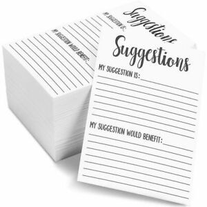 200 Pack Suggestion Cards for Customer Feedback in Bulk, 4x6 in.