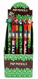 24 Pcs Pixel Miner Themed Multi Point Penci