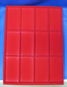 Riker display case felt insert trays, LOT of 4, fit 12 x 16 in cases, new/unused