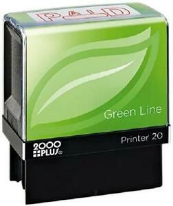 2000 PLUS Green Line Self-Inking Message Stamp, Paid, 80% Recycled, 1 1/2&#034; x 9/1
