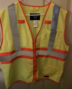 NWOT Walls Work Wear Reflective Utility Safety Vest Sz Large Yellow/Lime/Orange