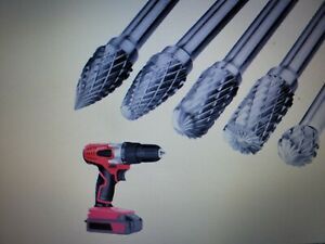 5 Pc Set Premium Tungston Steel Carbide Rotary  Burr Set