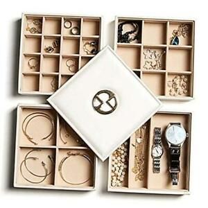 Earring Organizer Tray - Jewelry Accessary Storage Box - 32 Slot Jewelry White