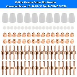 100Pcs Plasma Cutter Tips Nozzle Consumables for LG-40 PT-31 Torch CUT40 CUT50