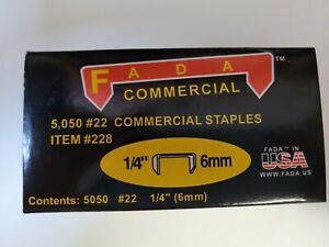 FADA #22/P22 Plier Commercial Staples 1/4&#034; 6mm 5050pc/box, 20 Boxes