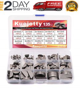 Woodruff Keys Half Moon Set Semicircle Bond Key Hardware Assortment Kit 135pcs