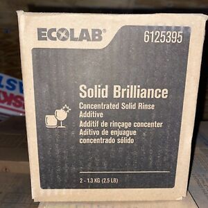 CASE 2 Blocks ECOLAB SOLID BRILLIANCE Concentrated RINSE ADDITIVE 6125395 2.5lb