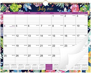 2021-2022 Wall Calendar 18 Months Monthly Hanging Planner Spiral Twin Wire New