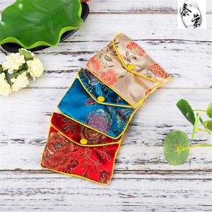 5Pcs Jewellery Jewelry Silk Pouch Packaging Bags Wedding Party Gi AEEXZY