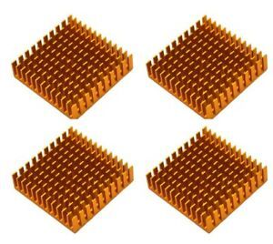 Cooling Fin Heat Sink Golden Aluminum 100% Brand New 4 Pcs 40mm X 11mm