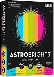 Astrobrights Color Paper, 8.5” x 11”, 24 lb/89 gsm, “Brights” 5-Color...