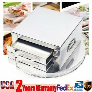 Steamer Drawers Food Steaming Cooking Baking Noodle Roll Rice Machine 3-layer