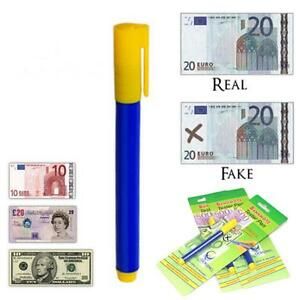2X New Bank Note Tester Pen Money Checking Detector Marker Fake Banknotes Of.p