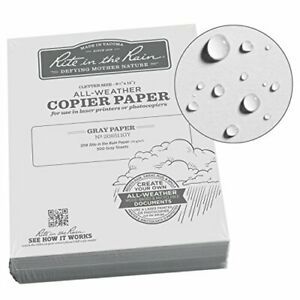 Rite in the Rain Weatherproof Bulk Copier Paper 8 1/2&#034; x 11&#034; 20# Gray 500 She...