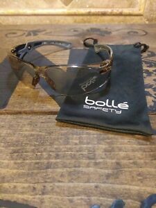 BOLLE RUSH PLUS SAFETY GLASSES ANSI Z87+U6S CSP BLACK/GRAY PROTECTIVE WEAR