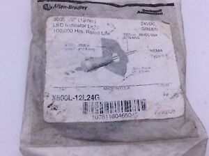 ALLEN BRADLEY 800L-12L24G GREEN LED INDICATOR LIGHT, SERIES-B, 12MM