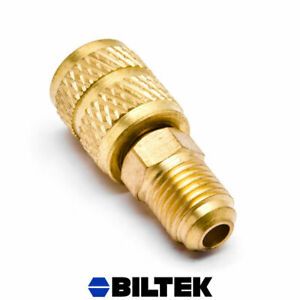 R134a Brass A/C Service Valve Adapter 1/4&#034; Male SAE x 5/16&#034; Female SAE Swivel