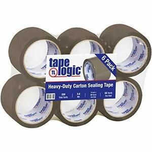 Tape Logic 3 Inch x 55 Yards Tan Acrylic Packing Tape 2.6 Mil Thick Pack of 6...