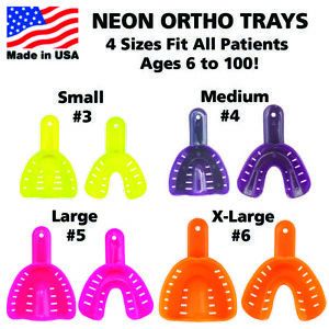 25pcs per size Dental Orthodontic Impression Trays Perforated Reusable S/M/L/XL