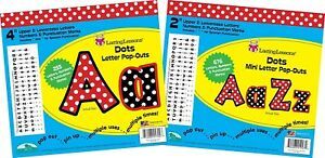 Barker Creek 2&#034; &amp; 4&#034; Pop-Outs Letter Set Dots 941/pk BCP3501