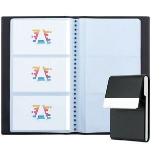 2 Pack PU Leather Business Card Holder Case and Business Card Organizer Book ...