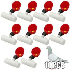 10x Poultry Water Drinker Drinking Cups Chicken Bird Auto-Drinker Feeder Nipple