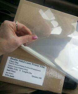 Clear Laser Printer Transparencies Qty: 100 8-1/211 film paper