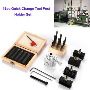 19pcs/set Quick Change Tool Post Holder Black Holder Turning Boring Lathe CNC