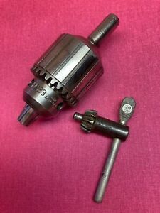 Vintage Jacobs Drill Chuck No. 33 1/2&#034; 5/64-1/2 with Key 33 No.33