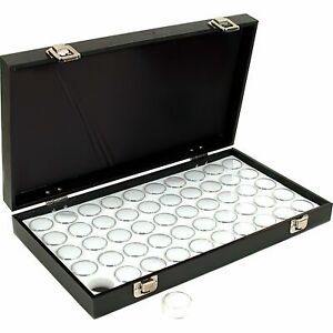 Gemstone Travel Case with 50 Gem Jars White Display Tray Insert