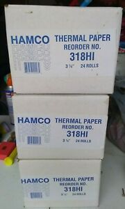 HAMCO 3 1/8&#034; THERMAL RECEIPT PRINTER PAPER 72 ROLLS 318HI