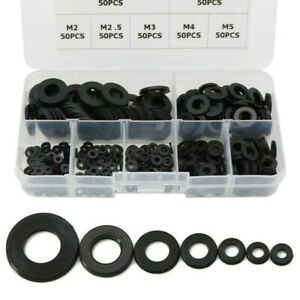 Flat Washer Accessories Replaces 7 Sizes Black M2/M2.5/M3/M4/M5/M6/M8 Set