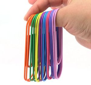RuiLing 40-Pack 4 Inches Mega Large Paper Clips - 8 Colors Per Color 5pcs 100mm