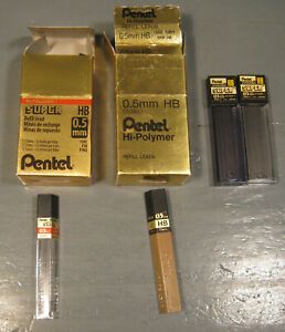 PENTEL HB SUPER HB 0.5mm REFILL LEADS 22 TUBES TOTAL LOT L