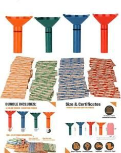 Coin Counters &amp; Coin Sorters Tubes Bundle of 4 Color-Coded Coin Tubes and 100 As