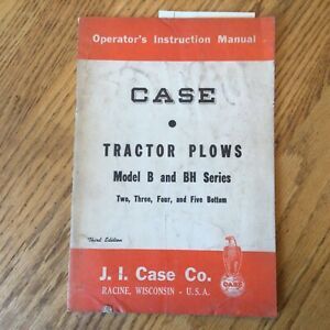 J.I. Case B &amp; BH PLOWS OPERATORS INSTRUCTION MANUAL OPERATION SET-UP GUIDE SPECS