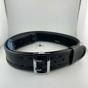 Bianchi 7960 Sam Browne Duty Belt Plain Black w/ Chrome Buckle (42&#034; - 44&#034;)