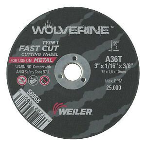 3 X 1/16 WOLV TY1 C-O WHL  A36T  3/8 AH 56068  - 1 Each