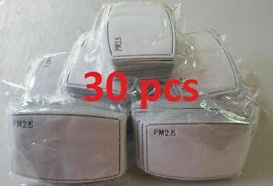 30 Pack PM2.5 Activated Carbon Filters 5 Layer Replacement For Face Mask Cove