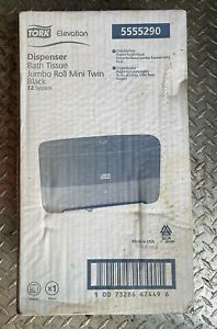 TORK 5555290 BATH TISSUE DISPENSER TWIN MINI JUMBO ROLL BLACK FREE SHIPPING
