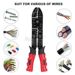 Professional Wire Striper Cutter Stripper Crimper Pliers Electric Cable Cutting