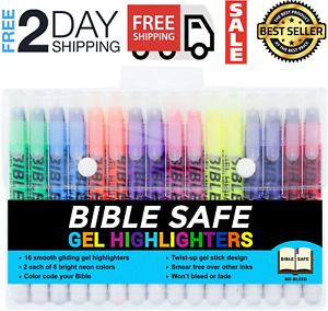 Bible Safe Gel Resaltadores 8 colores nen brillantes 16 marcadores en bolsa