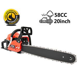 VEHPRO 20IN 58CC Gas Powered Chainsaw 2 Stroke Handed Petrol Gasoline Chain Saw